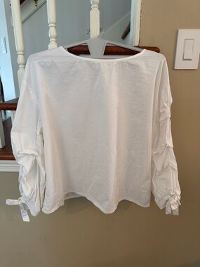 Ellison Women's White Long-Sleeve Tie-Sleeve Top